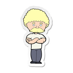 sticker of a cartoon dad with folded arms