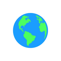 Earth icon. Flat design. Vector. 