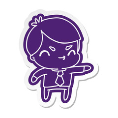 cartoon sticker of a kawaii cute boy