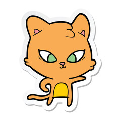 sticker of a cute cartoon cat