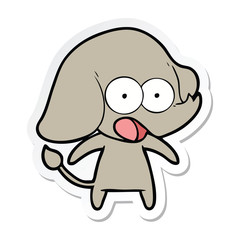 sticker of a cute cartoon elephant