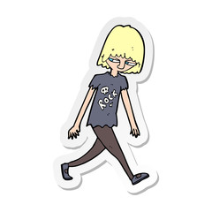 sticker of a cartoon teenager