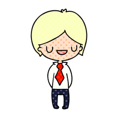 cartoon of a kawaii cute boy