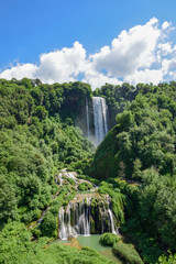 Marmore waterfalls. Beautiful and powerful waterfalls. The highest in Europe. Umbria Italy