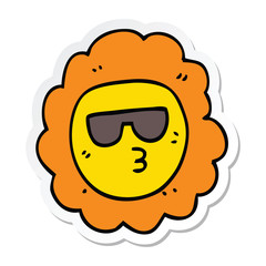 sticker of a cartoon sunflower