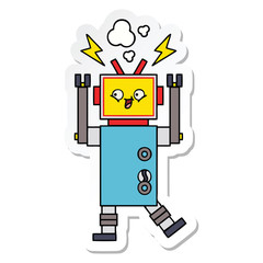sticker of a cute cartoon robot