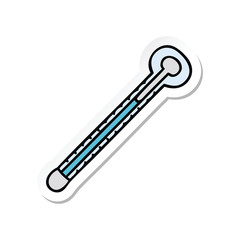 sticker of a quirky hand drawn cartoon thermometer