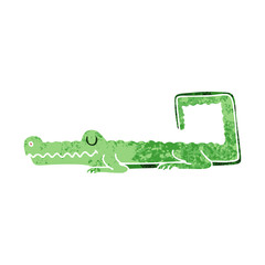 quirky retro illustration style cartoon crocodile