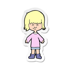 sticker of a cartoon girl