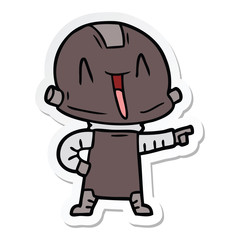 sticker of a cartoon robot