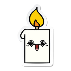 sticker of a cute cartoon lit candle