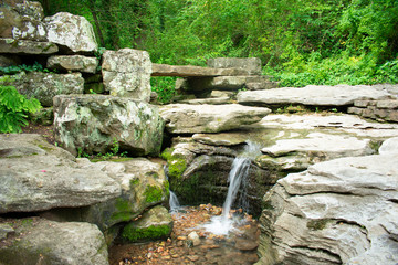 Rock Bridge Waterfall, Crystal Bridges, Bentonville, AR © LewPho