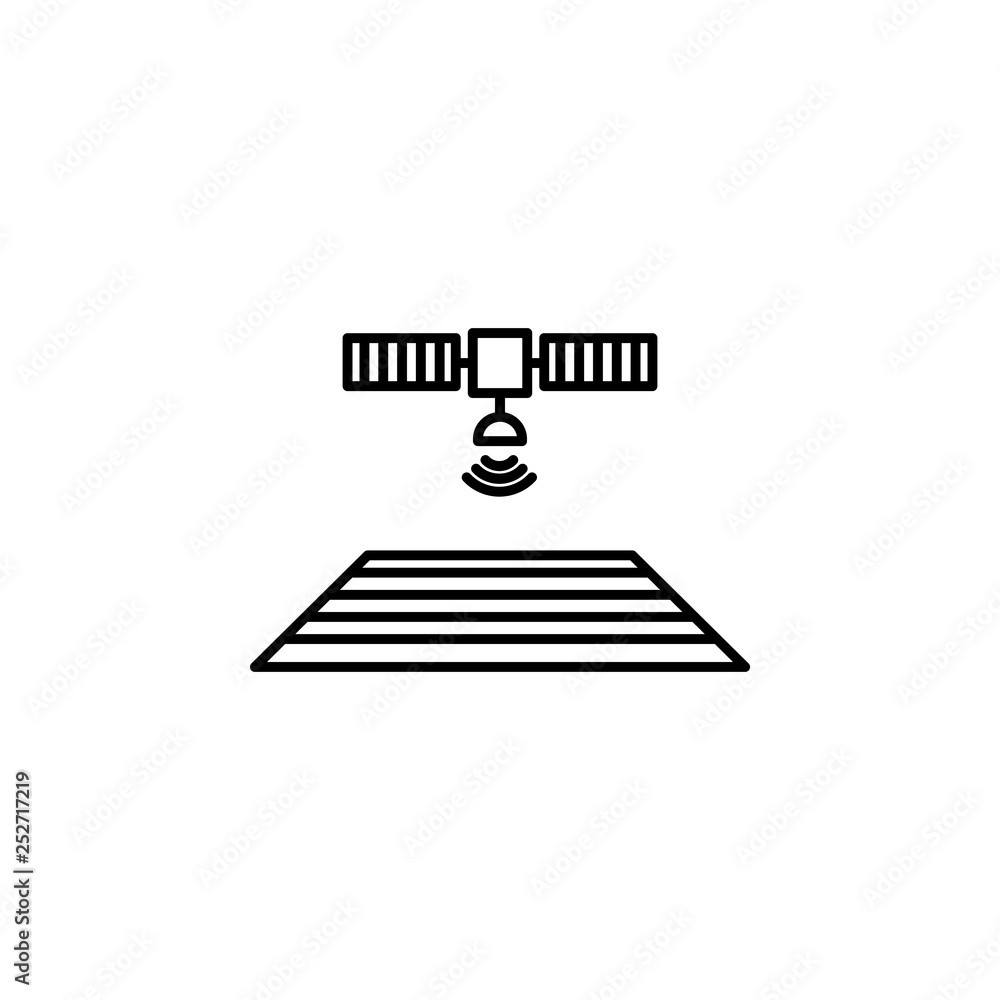 Poster smart farm, satellite icon. element of smart farm icon. thin line icon for website design and develo