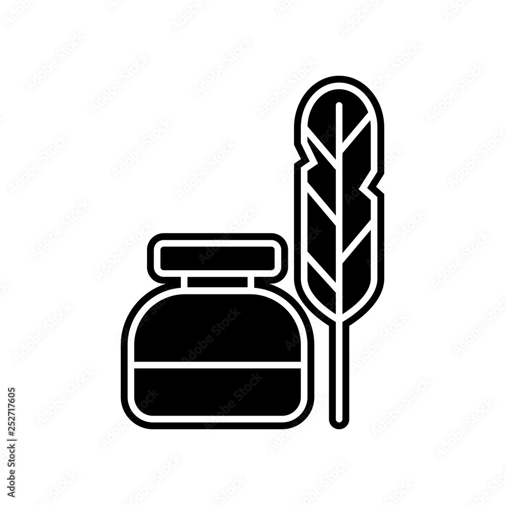 Poster pen and ink icon. element of education for mobile concept and web apps icon. glyph, flat icon for we