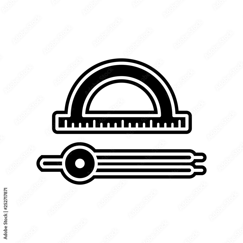 Aufkleber protractor and dividers icon. element of education for mobile concept and web apps icon. glyph, flat