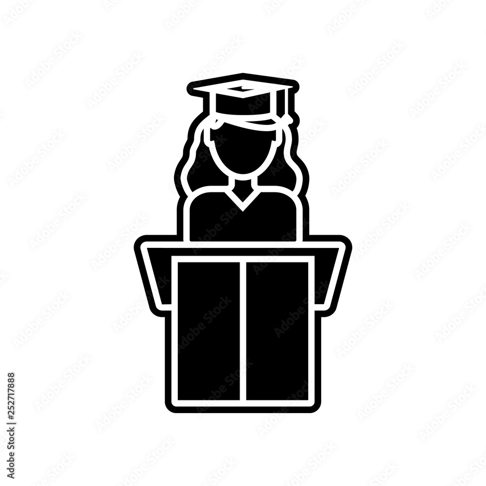 Poster graduate icon. element of education for mobile concept and web apps icon. glyph, flat icon for websi