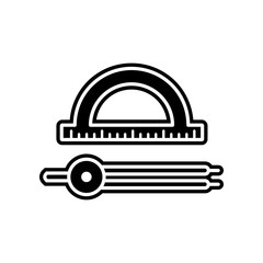 protractor and dividers icon. Element of education for mobile concept and web apps icon. Glyph, flat icon for website design and development, app development