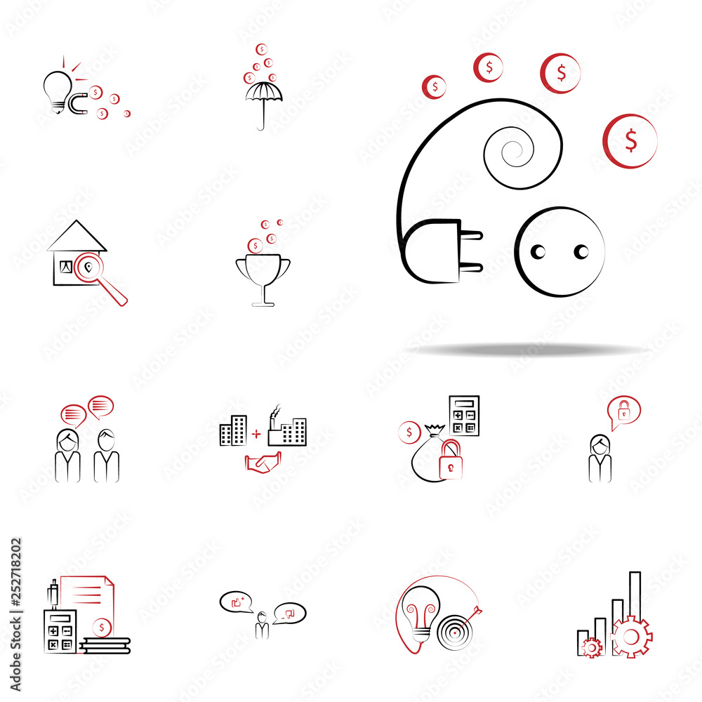 Poster connecting plug icon. business and management icons universal set for web and mobile