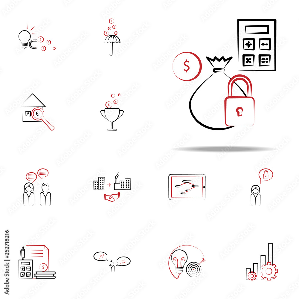 Aufkleber cost calculation icon. business and management icons universal set for web and mobile