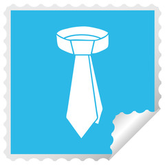 quirky square peeling sticker cartoon neck tie