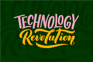 Lettering composition for posters. Motivational quote about gadgets and technology. Hand drawn vector illustration.