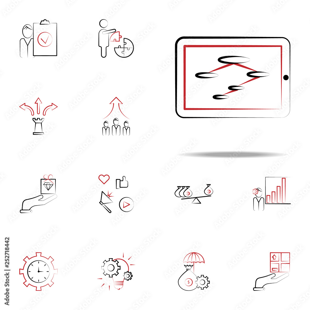 Poster business structure on the tablet icon. business and management icons universal set for web and mobil