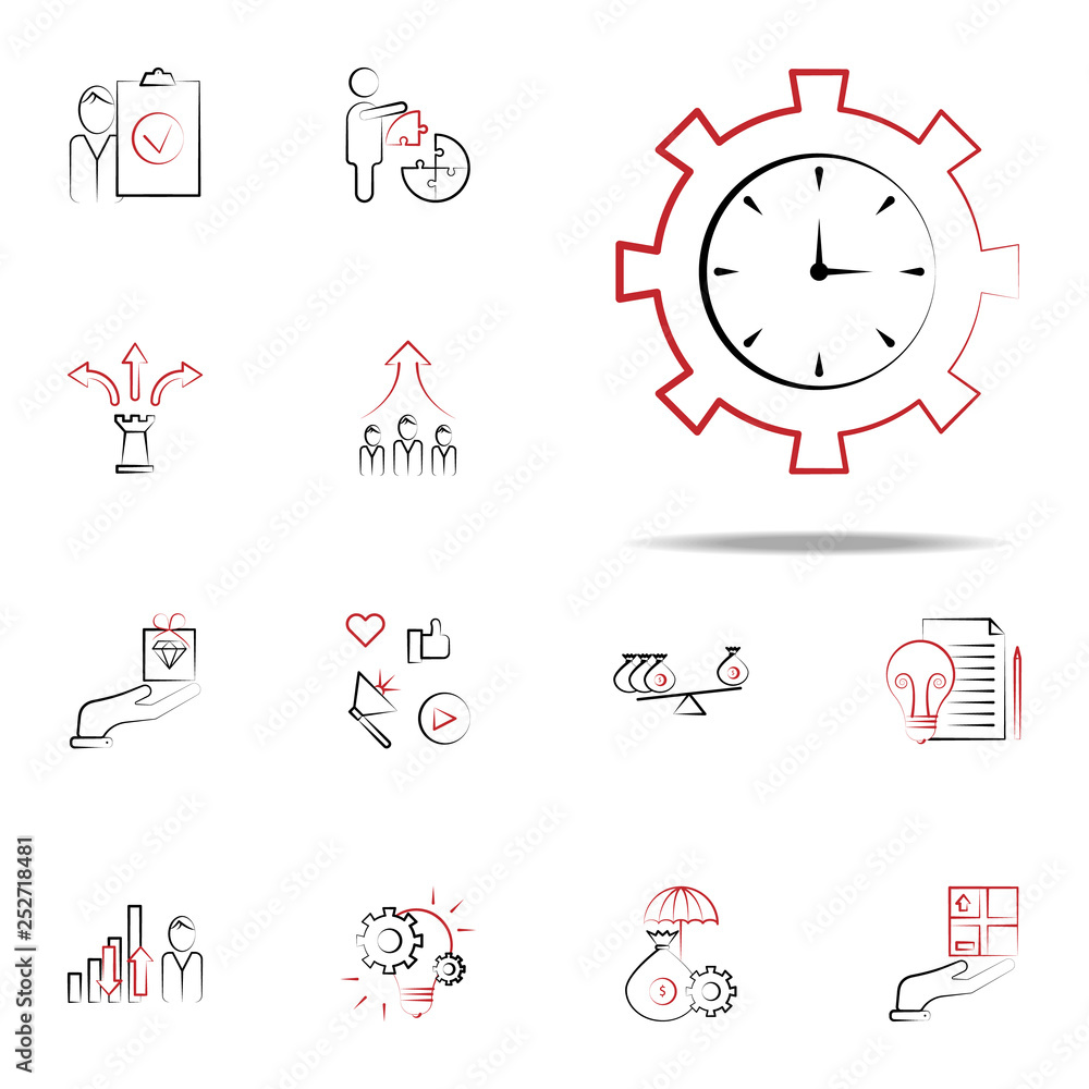 Poster time management settings icon. business and management icons universal set for web and mobile