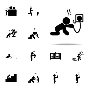 baby, electrocuted icon. Baby icons universal set for web and mobile