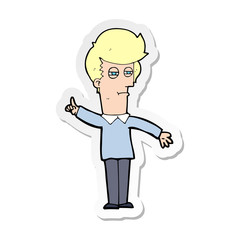 sticker of a cartoon man narrowing eyes