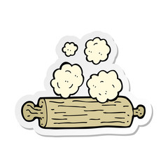sticker of a cartoon rolling pin