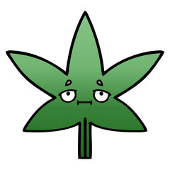 gradient shaded cartoon marijuana leaf