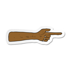 sticker of a pointing hand cartoon