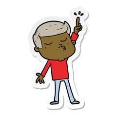 sticker of a cartoon model guy pouting