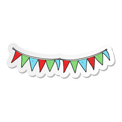 Obraz premium sticker of a cartoon bunting flags