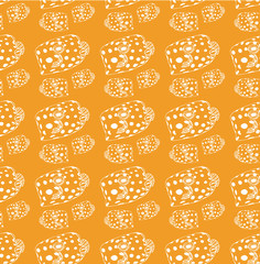 white line fish pattern on a yellow background