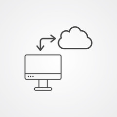 Data transfer vector icon sign symbol
