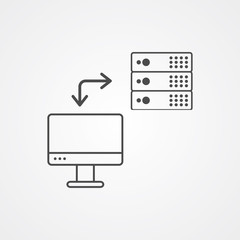 Data transfer vector icon sign symbol