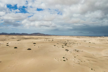 Corralejo Sand Dunes, Fuerteventura - aerial view
