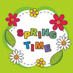 Colorful card template with flower decoration 