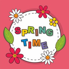 Colorful card template with flower decoration 