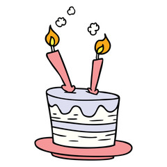 cartoon doodle of a birthday cake
