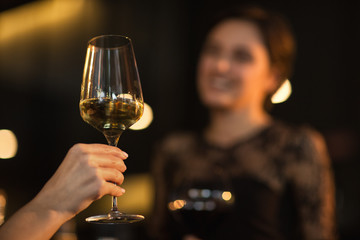 Beautiful women enjoying drinks at the bar
