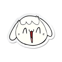 sticker of a cartoon dog face