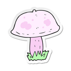 sticker of a cartoon mushroom