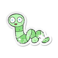 retro distressed sticker of a cartoon snake