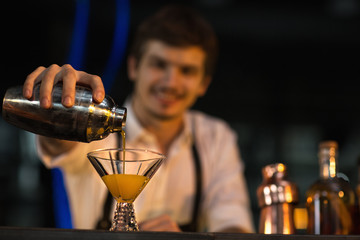 Professional bartender at work