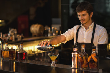 Professional bartender at work