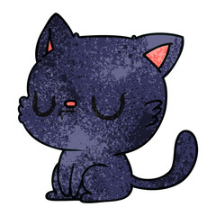 textured cartoon of cute kawaii cat