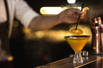 Professional bartender at work