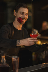 Professional bartender at work